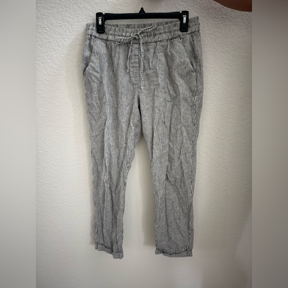J. Crew Railroad Stripe Linen Blend Pants